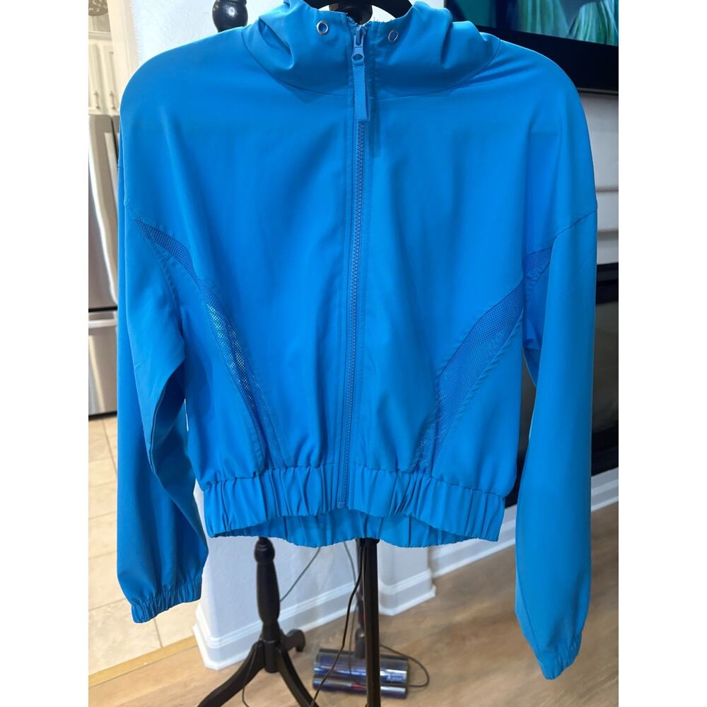 Gianni Bini Blue Cropped Lightweight Jacket XS 00-4